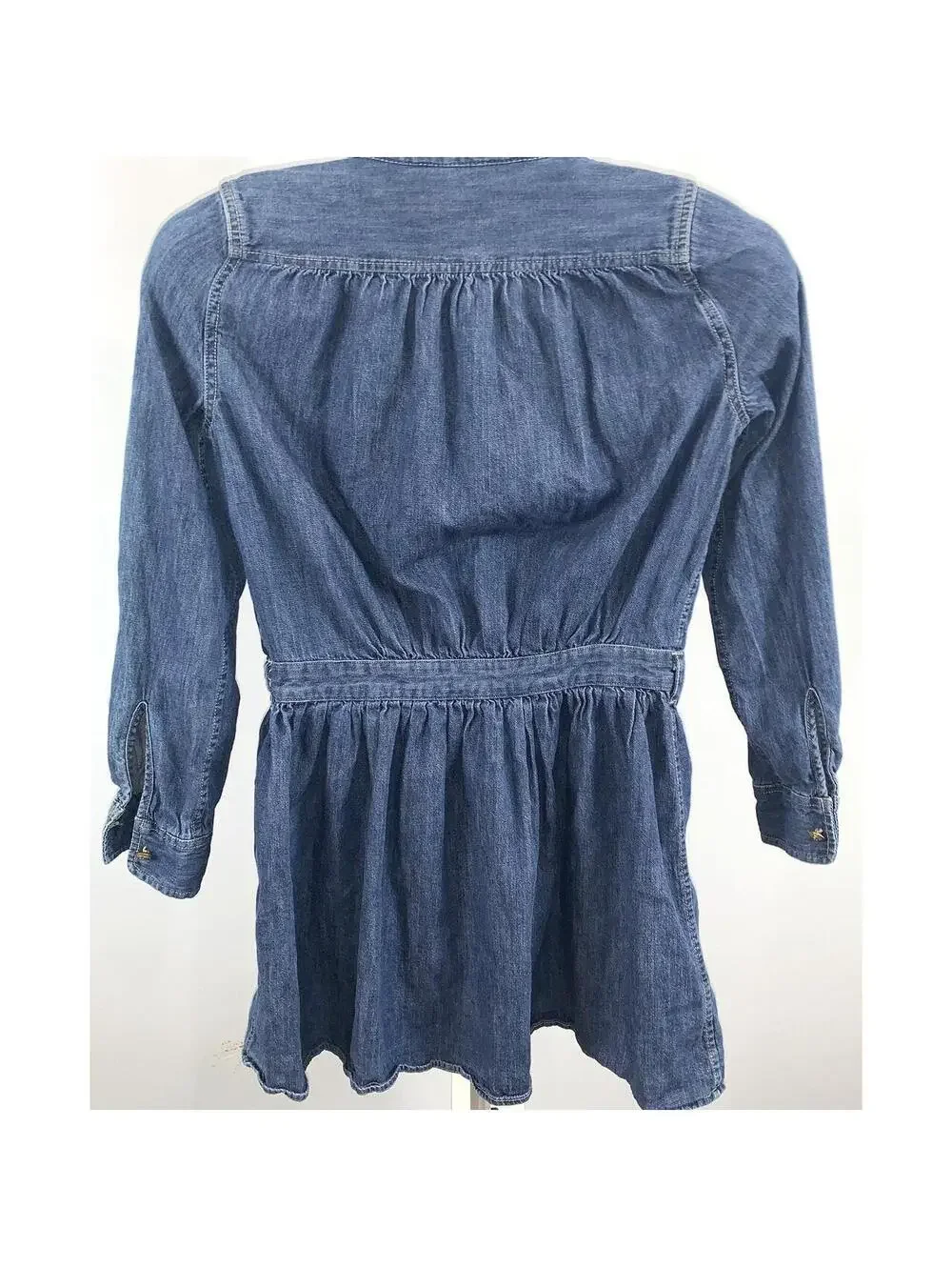 Polo Ralph Lauren Girls Denim Dress Size 14 Button Front Long Sleeve